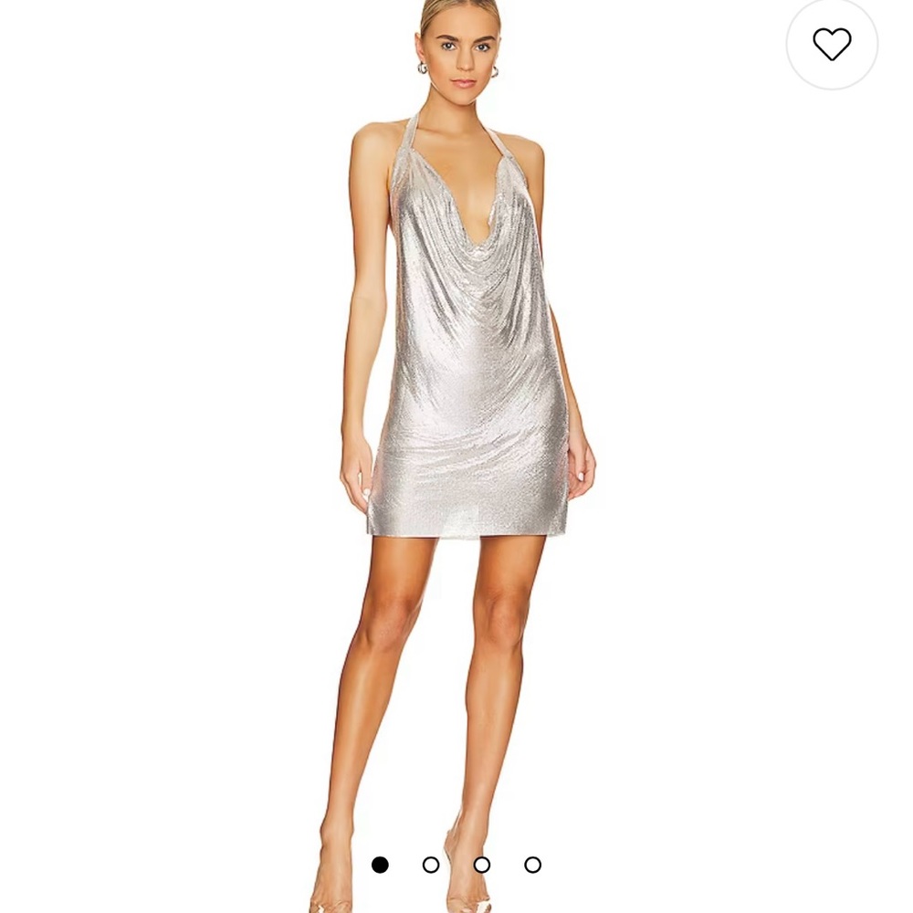 Super down Caity drape dress in silver